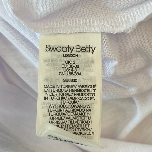 Sweaty Betty NWT Boyfriend V Neck Workout Tee White Gym T Shirt Size small - Picture 8 of 12